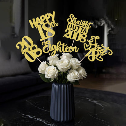 15 PCS 50th Birthday Centerpiece Sticks Fifty Happy 50th Straight Outta 1976 Table Flower Centerpieces Sticks Cheers to 50 Floral Decorations for 50th Birthday Party Centerpieces Supplies Black