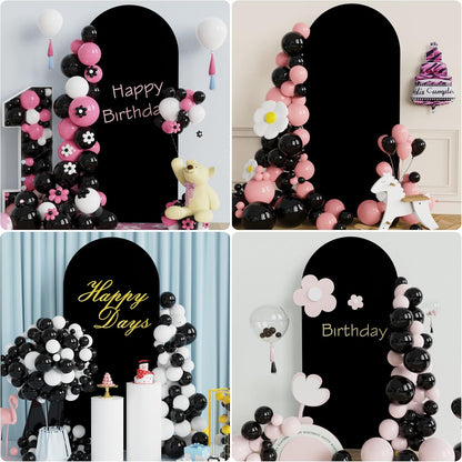 Wokceer 7.2 FT Wedding Arch Backdrop Stand and White Arch Cover, Metal Arch Stand with Arch Stand Cover for Birthday Party Wedding Ceremony Bridal Baby Shower Event Decor