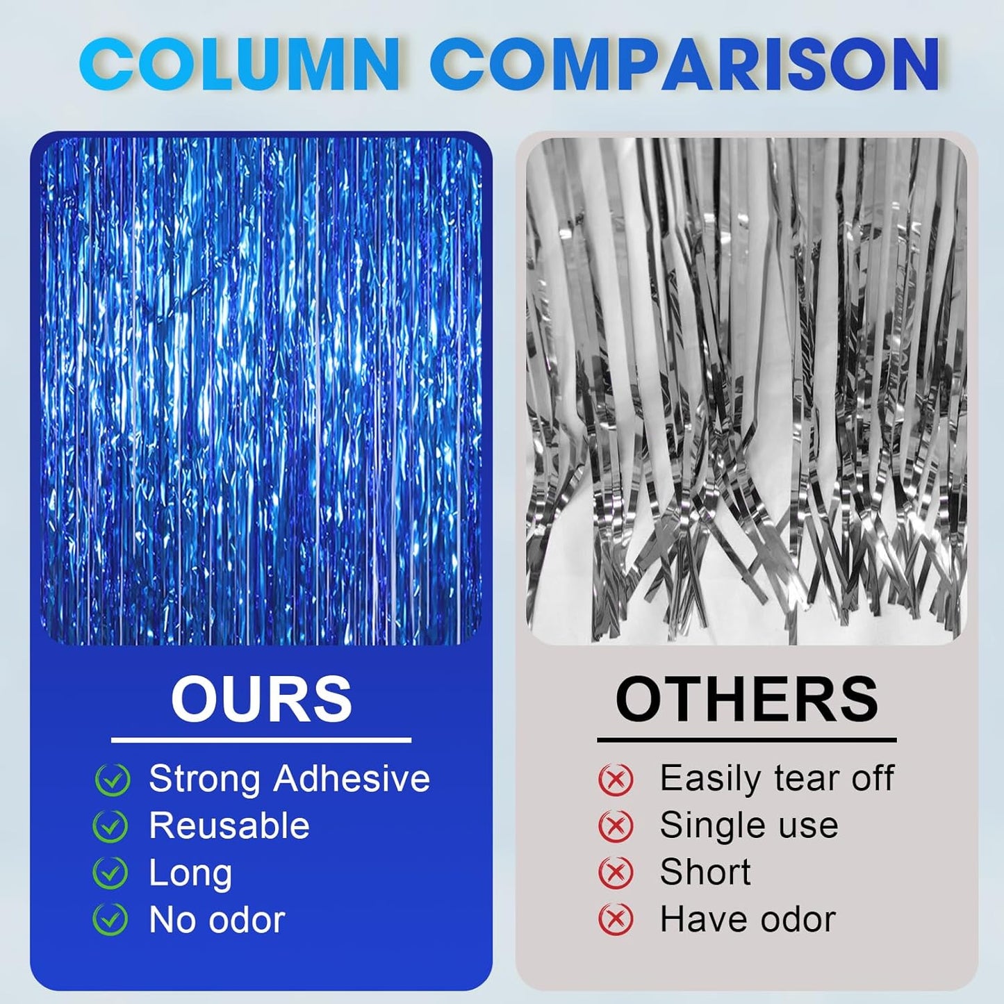 Voircoloria 3 Pack 3.3x8.2 Feet Gold Foil Fringe Backdrop Curtains, Tinsel Streamers, Fringe Backdrop for 2025 New Years Eve, Graduation, Birthday, Baby Shower, Gender Reveal, Disco Party - Colors A