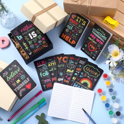 Outus 24 Pieces Mini Inspirational Notepads Motivational Small Pocket Journal Notebook Inspiring Note Pads Gift for School Office Travel Coworkers Supplies, 12 Styles (Simple Style)