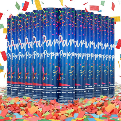 Confetti Cannon Rose Gold Confetti Poppers 12 Pack Confetti Party Cannon Bulk Pink Foil Party Poppers Shooters Mylar Popper for Wedding,Birthday,Graduations,New Year Celebration