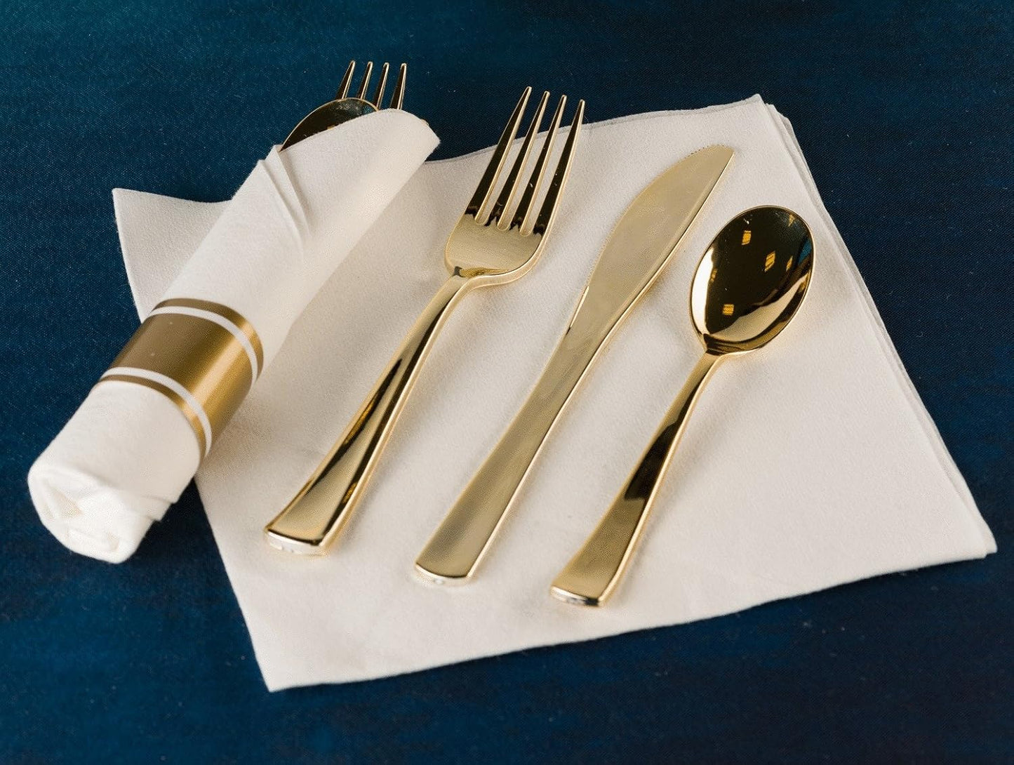 Plastic Cutlery Silverware Extra Heavyweight Disposable Flatware, Full Size Cutlery Combo, Polished Silver, 80 Forks, 40 Spoons, 40 Knifes, Value Pack 160 Count