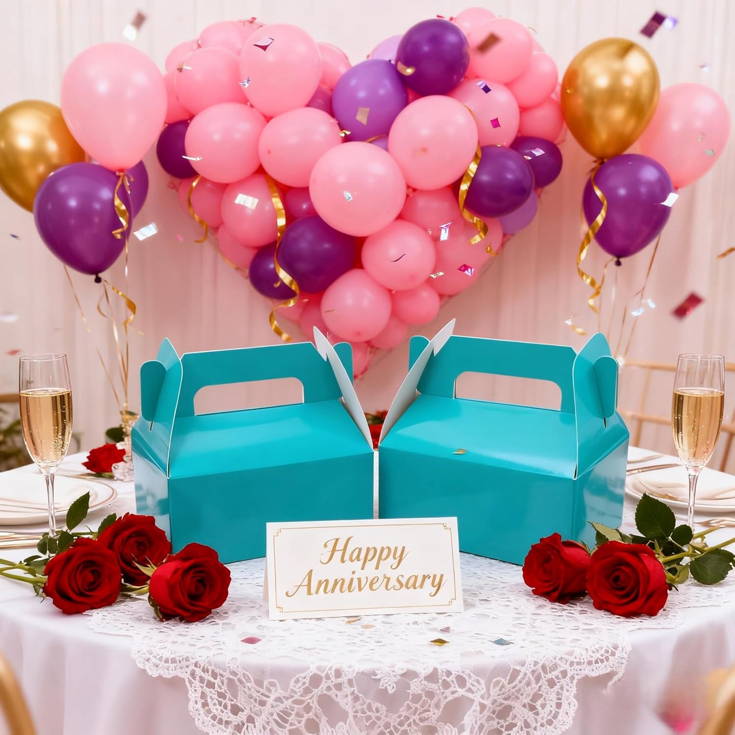 XAGLVV 24 Pack White Paper Gable Boxes,6.2 Inch Candy Boxes with Handle, Snack Party Favor& Gift Cookie bags for kids Birthday,Wedding, Baby Shower, Graduation.