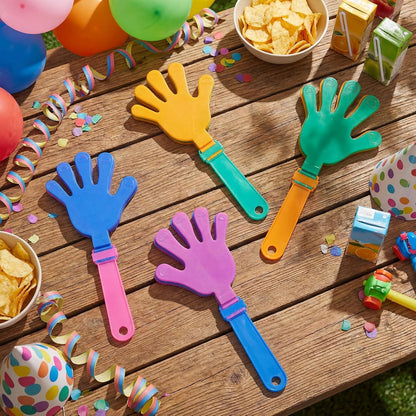 Meooeck 300 Pcs Hand Clappers 7.5 Inch Hand Clappers Noisemakers Bulk Noise Makers Party Favors Cheer Noise Makers for Sporting Events Fiesta Birthday Reward Cheers Game Party (Mixed Colors)