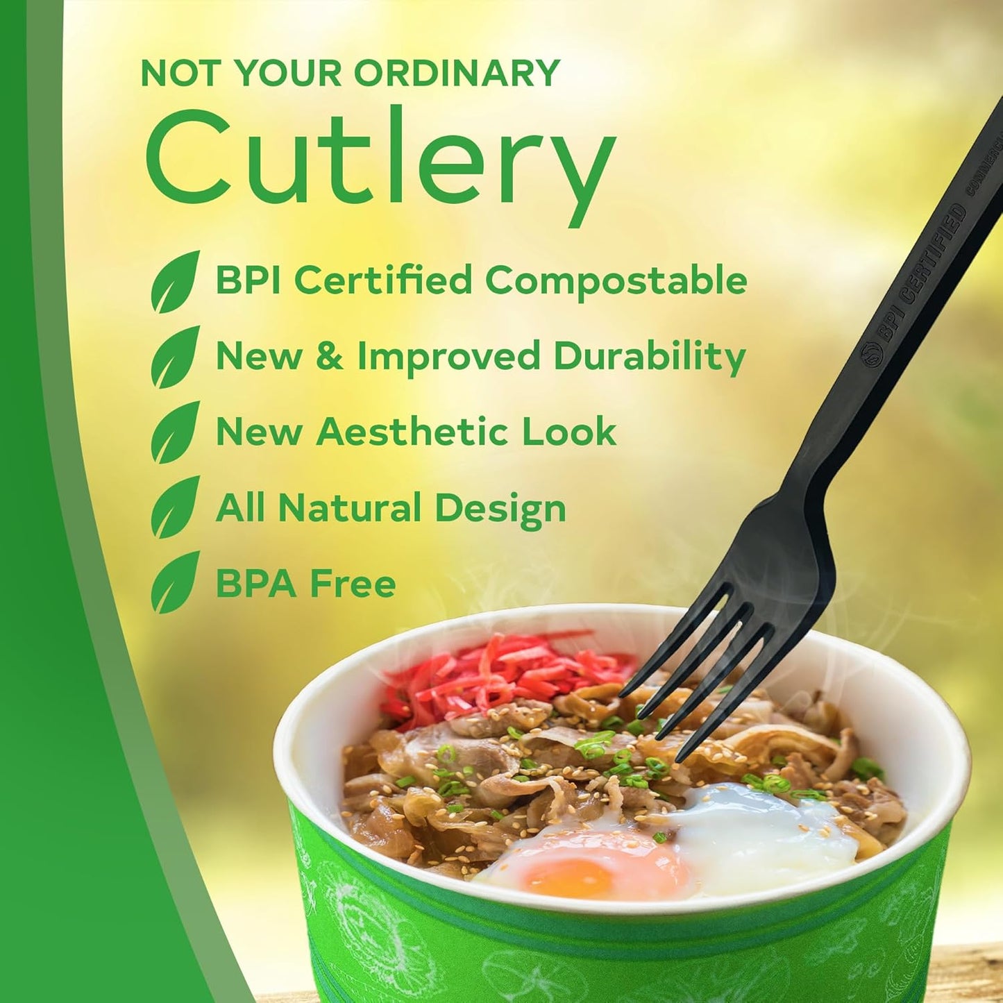 Compostable Cutlery Set, Plant-Based Compostable Utensils Disposable, Dishwasher-Safe Compostable Silverware, 380-Piece Disposable Cutlery, Plant a Tree with Every Box, Ivory White