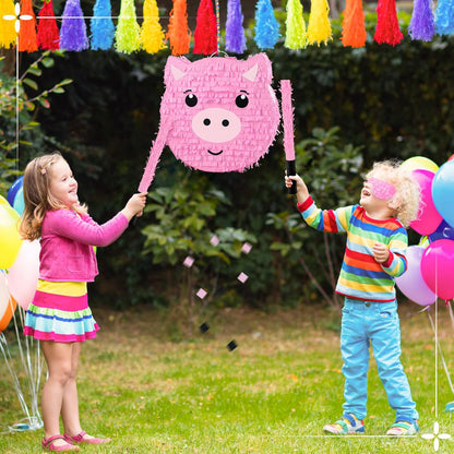 Deekin Large Carnival Piñata Stick with Blindfold Confetti Set Circus Tent Piñata for Birthday Carnival Theme Party Decorations Gaming Holiday Celebration Game Supply