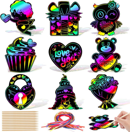 JULMELON 36 PCS Ocean Crafts, Rainbow Scratch Art Under The Sea Party Favors DIY Magic Color Summer Ocean Animals Scratch Cards for Summer Party Favors School Activities