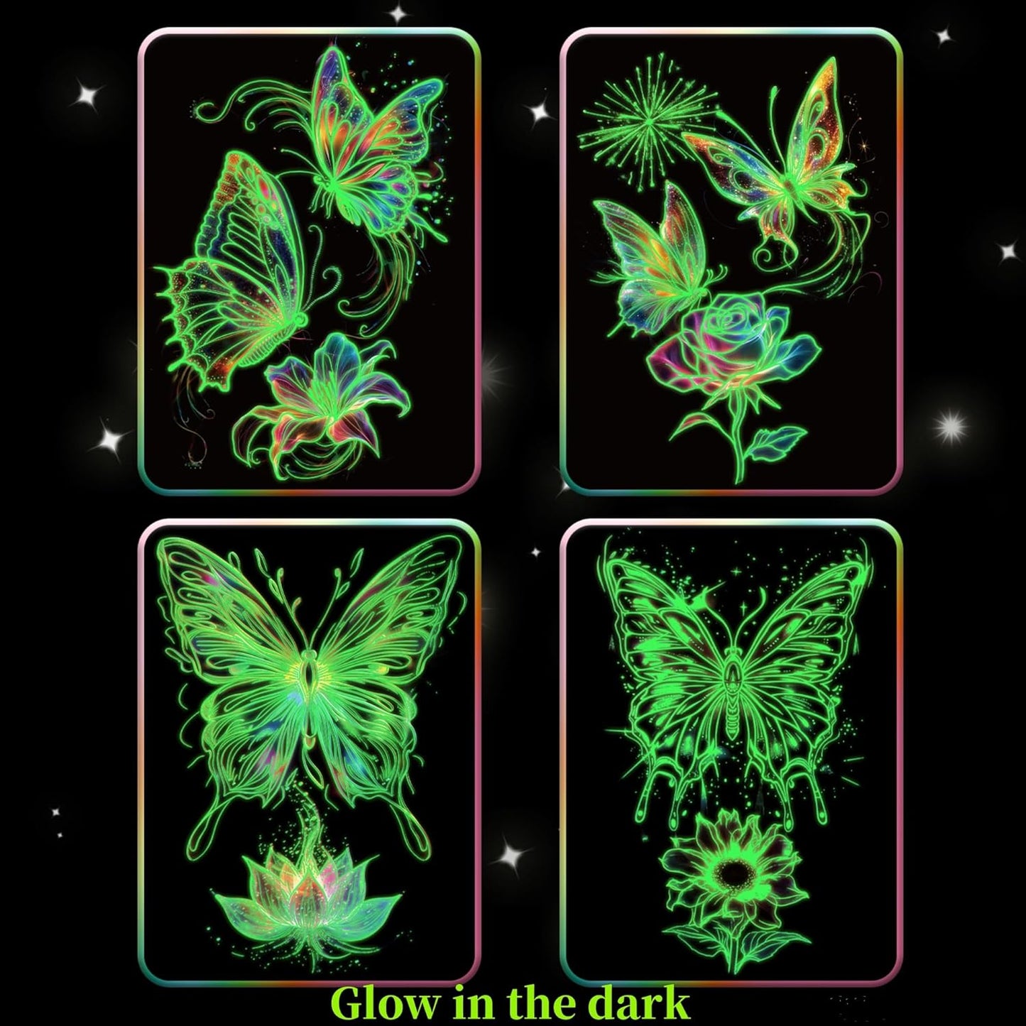 Georgie Porgy Scratch Paper Art Set for Kids Adults Magic Rainbow Scratchboards for DIY Arts and Crafts Kits Christmas Birthday Gift with Scratching Tools Kit (A4-Noctilucent Whale + Sea World)