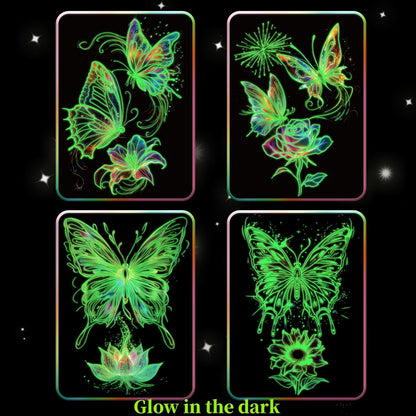Georgie Porgy Scratch Paper Art Set for Kids Adults Magic Rainbow Scratchboards for DIY Arts and Crafts Kits Christmas Birthday Gift with Scratching Tools Kit (A4-Noctilucent Whale + Sea World)