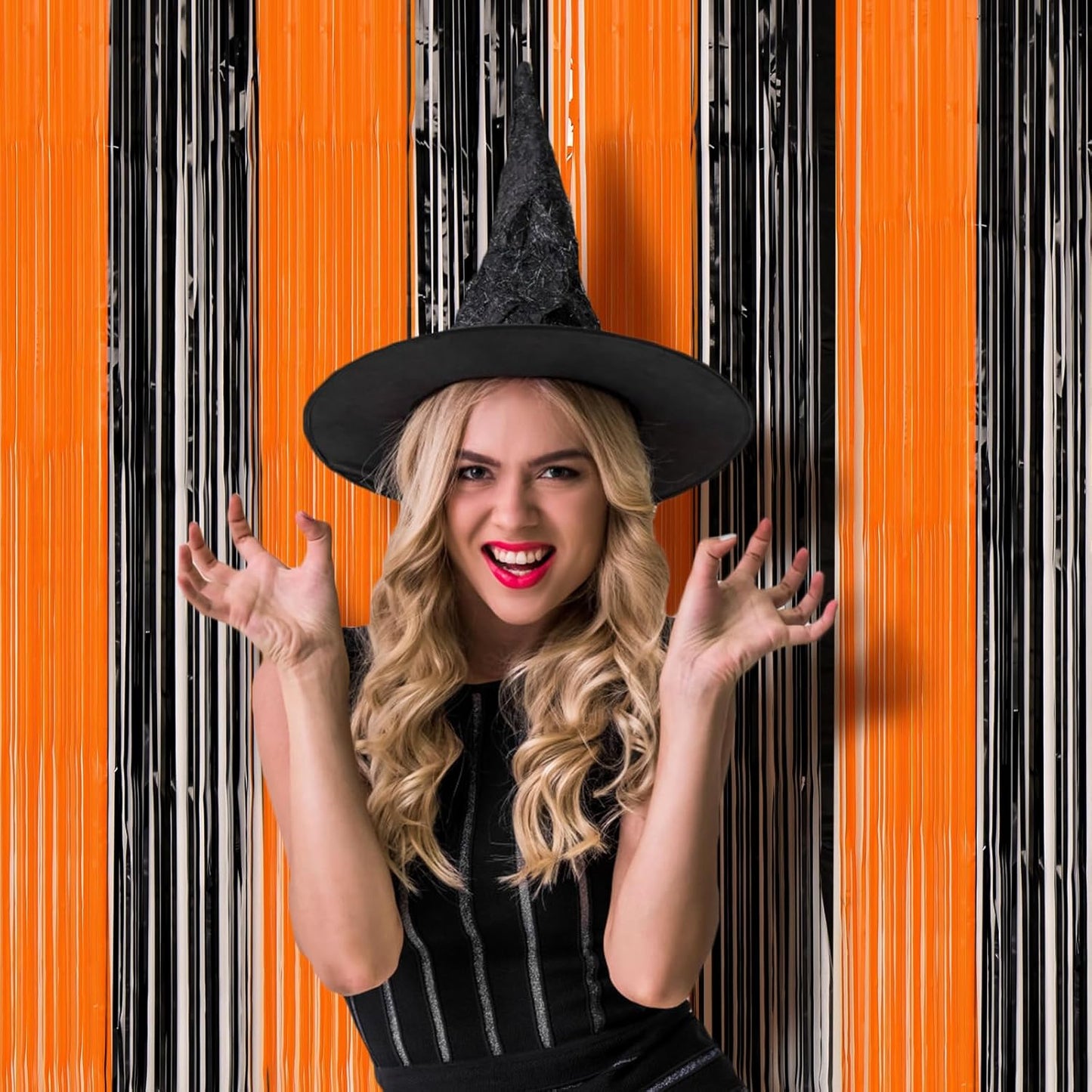 Voircoloria 3 Pack 3.3x8.2 Feet Gold Foil Fringe Backdrop Curtains, Tinsel Streamers, Fringe Backdrop for 2025 New Years Eve, Graduation, Birthday, Baby Shower, Gender Reveal, Disco Party - Colors A