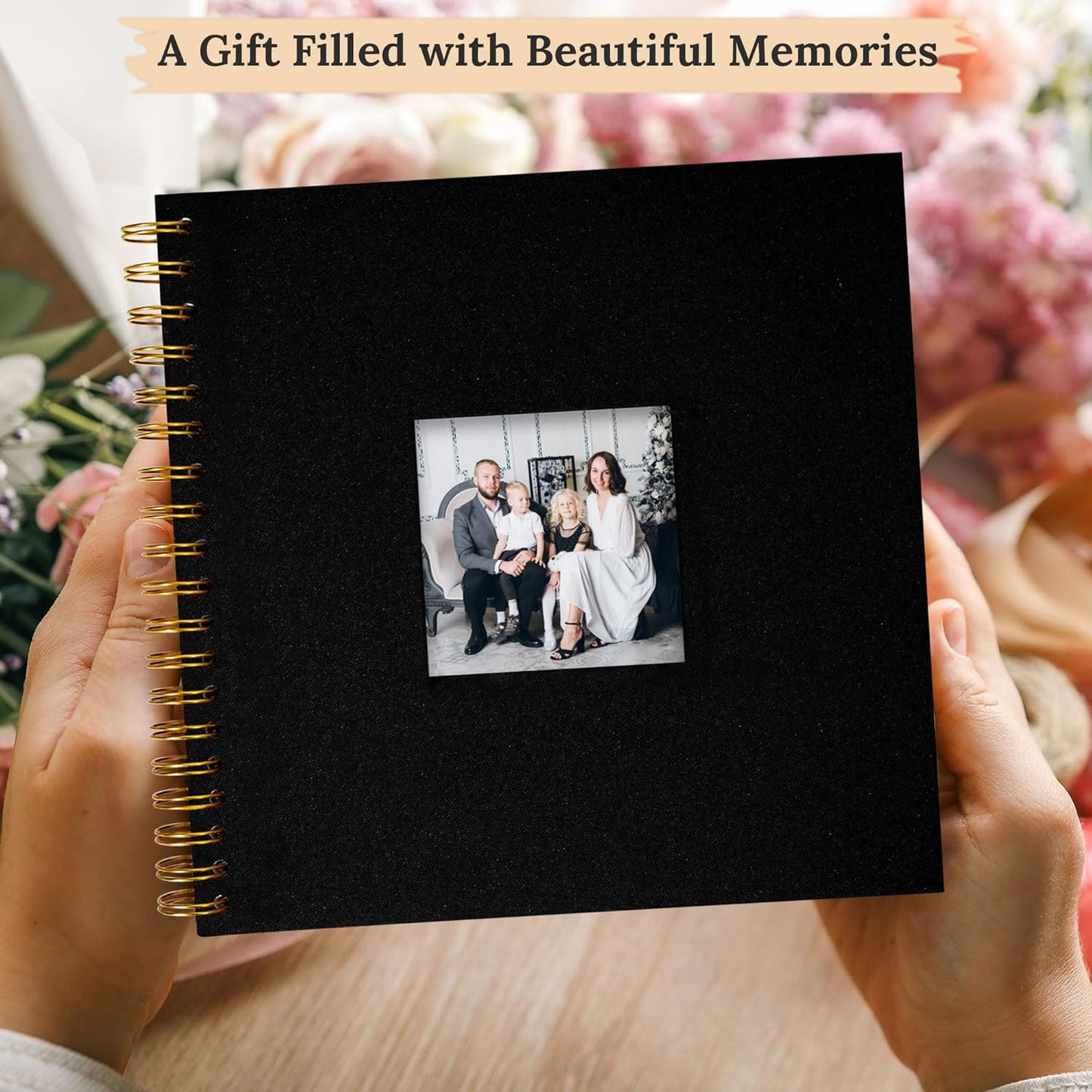 8 x 8 Inch Scrapbook Photo Album Linen Cover 20 Sheets/ 40 Pages, Hardcover Kraft White Pages Memory Book, for Travel Wedding Guest Book Christmas Baby Shower Fits 4x6 & Instant Photos, Beige