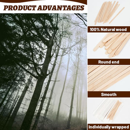ANTETOK Wooden Coffee Stirrers - Coffee Stir Sticks 7.5 Inch,100pcs Disposable Birch Wood Coffee/Beverage Stirrers,Swizzle Drink Sticks,Coffee Bar Accessories