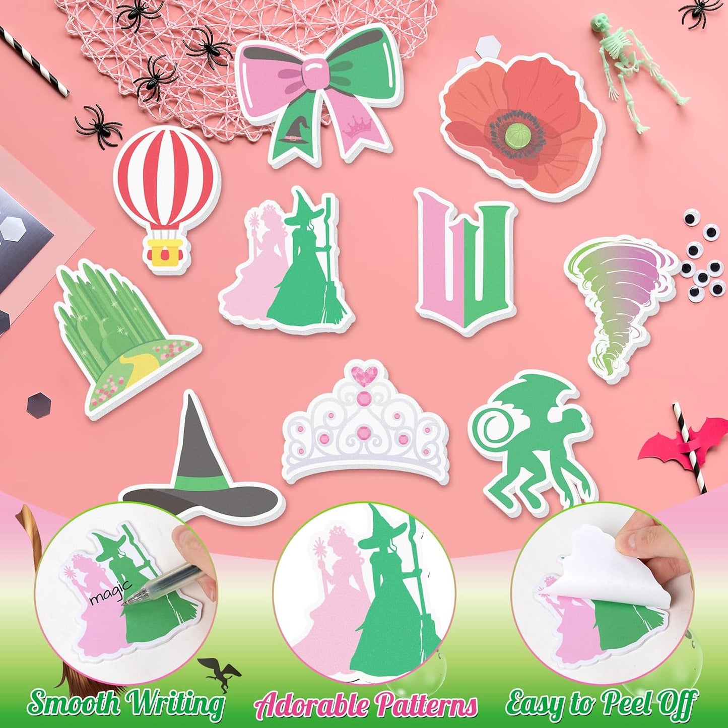 AgincBerry Smile Face Sticky Notes - 30PCS Back to School Colorful Preppy Self-Stick Notes Mini Smile Face Memo Pads Creative Shaped Notepad Writing Sticky Note for Office Home Gift Tab Supplies
