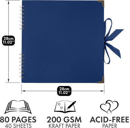 Bstorify Scrapbook Album 60 Pages (8 x 8 Inch) Brown Thick 200gsm Kraft Paper, Photo Album Scrapbook, Memory Book - Ideal for Your Scrapbooking Albums Art & Craft Projects