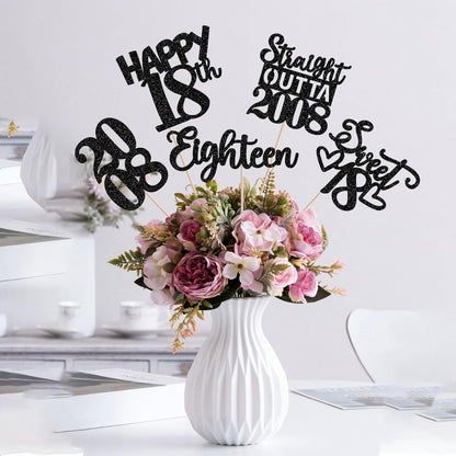 15 PCS 50th Birthday Centerpiece Sticks Fifty Happy 50th Straight Outta 1976 Table Flower Centerpieces Sticks Cheers to 50 Floral Decorations for 50th Birthday Party Centerpieces Supplies Black