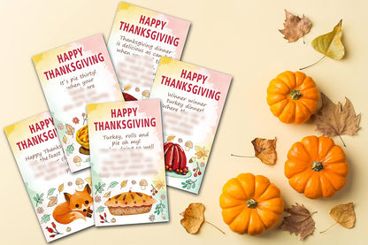Thanksgiving Scavenger Hunt Clues Card, 2.1 x 3.5 inches Cards, Double Side Fall Game Card, Thanksgiving Activity, Turkey Game