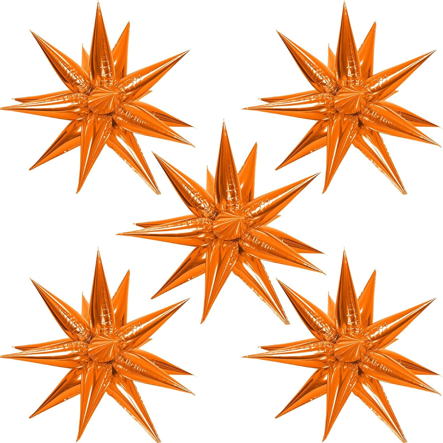 ZAKVOOR 60 Pcs Star Balloons 12 Spike Foil Explosion Party Decoration Balloons for Christmas New Year Eve Birthday (Silver)