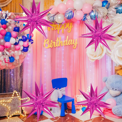 ZAKVOOR 60 Pcs Star Balloons 12 Spike Foil Explosion Party Decoration Balloons for Christmas New Year Eve Birthday (Silver)