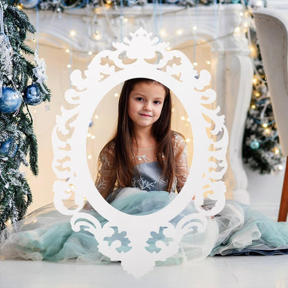 Aurelema Princess Mirror Photo Booth Props 15 x 23 Inches Princess Party Decorations Mirror Photo Props for Fairytale Birthday Baby Shower Party Supplies Photography Backdrop
