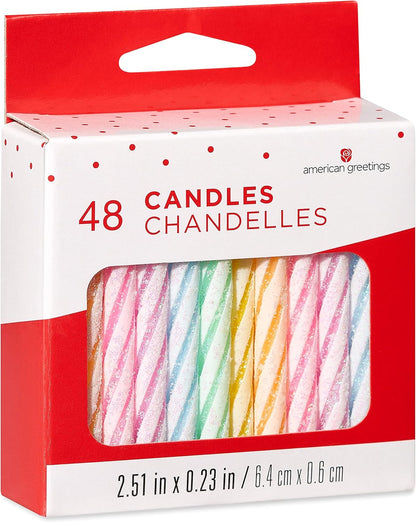 American Greetings Birthday Candles, Small White Spiral (48-Count)