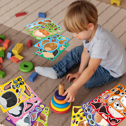24 Sheets Make a Face Stickers for Kids Toddlers, Make Your Own Animal Mix and Match Sticker Sheets with Sea Animals Horses Dinosaurs Unicorns for Kids Crafts Party Favors Goodie Bags Stuffers