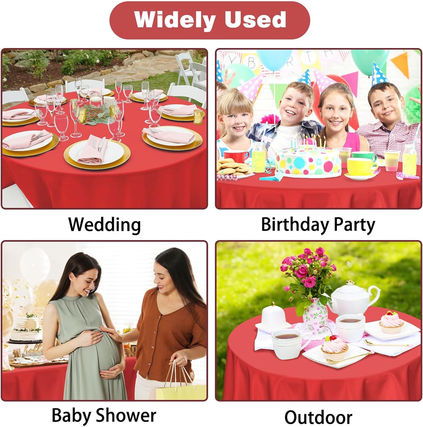 Kopokita 2PCS Black Plastic Tablecloths 54 x 108 Inch, Disposable Table Cloths Rectangle Party Table Covers
