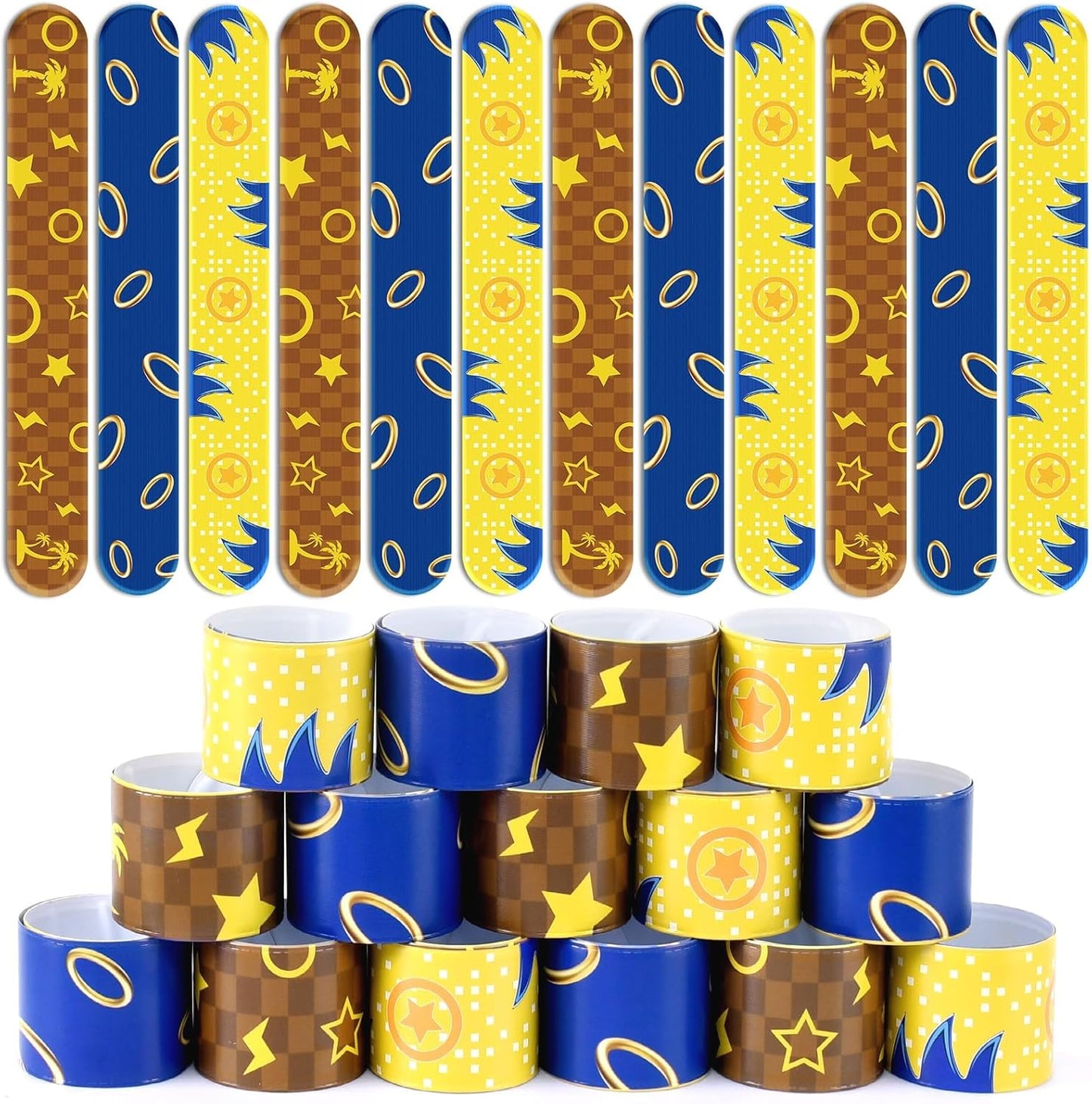 Cartoon Animation Slap Wristband, 24 Pack - Birthday Party Supplies, Cartoon Theme Bracelets Goodie Bag Fillers for Birthday & Theme Parties