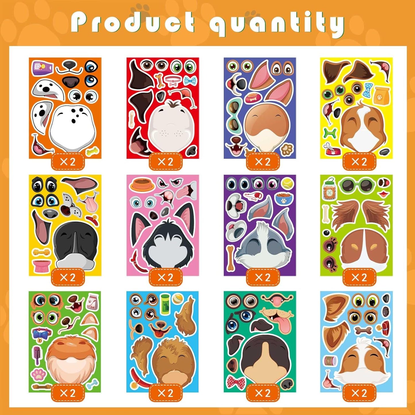 24 Sheets Make a Face Stickers for Kids Toddlers, Make Your Own Animal Mix and Match Sticker Sheets with Sea Animals Horses Dinosaurs Unicorns for Kids Crafts Party Favors Goodie Bags Stuffers