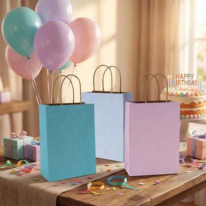 BLEWINDZ 32 Pieces Gift Bags with 32 Tissues, 8 Colors Party Favor Bags with Handles, Rainbow Gift Bag for Wedding, Birthday, Party Supplies and Gifts