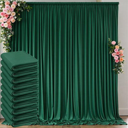 10 ft x 10 ft Wrinkle Free White Backdrop Curtains for Wedding Parties, Polyester Photography Backdrop Drapes for Birthday Parties Stage Backdrop Stand, 2 Panels 5x10FT Background Curtains