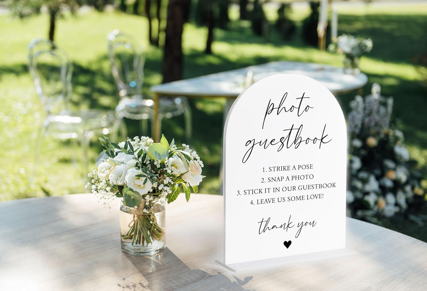 Audio Guest Book Sign, White Arch Acrylic Wedding Sign, Audio Guest Book Wedding Phone, Bridal Shower Decor, Engagement Party Decor, Centerpiece Table Decorations Party for Bride and Groom-14