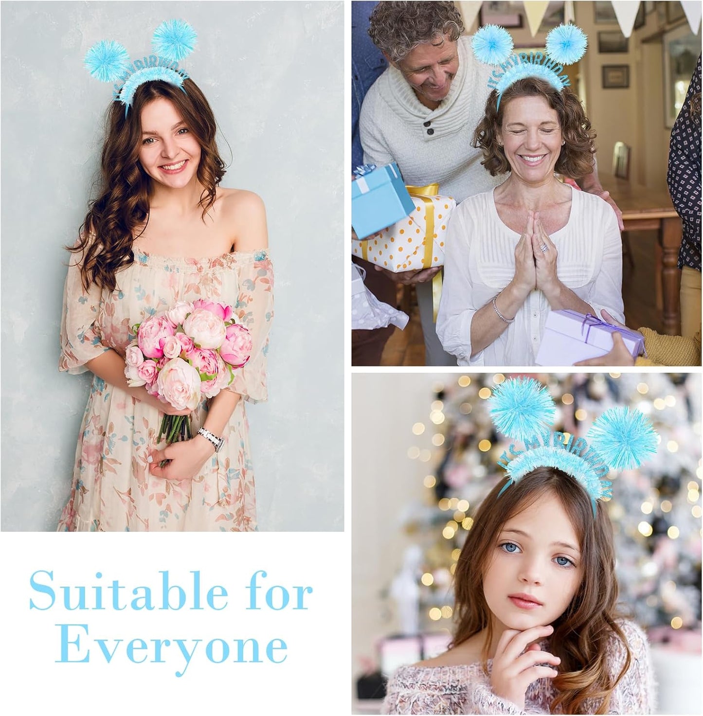 CAVETEE Happy Birthday Crown and Tiara for Women & Girls Party Decorations Gifts