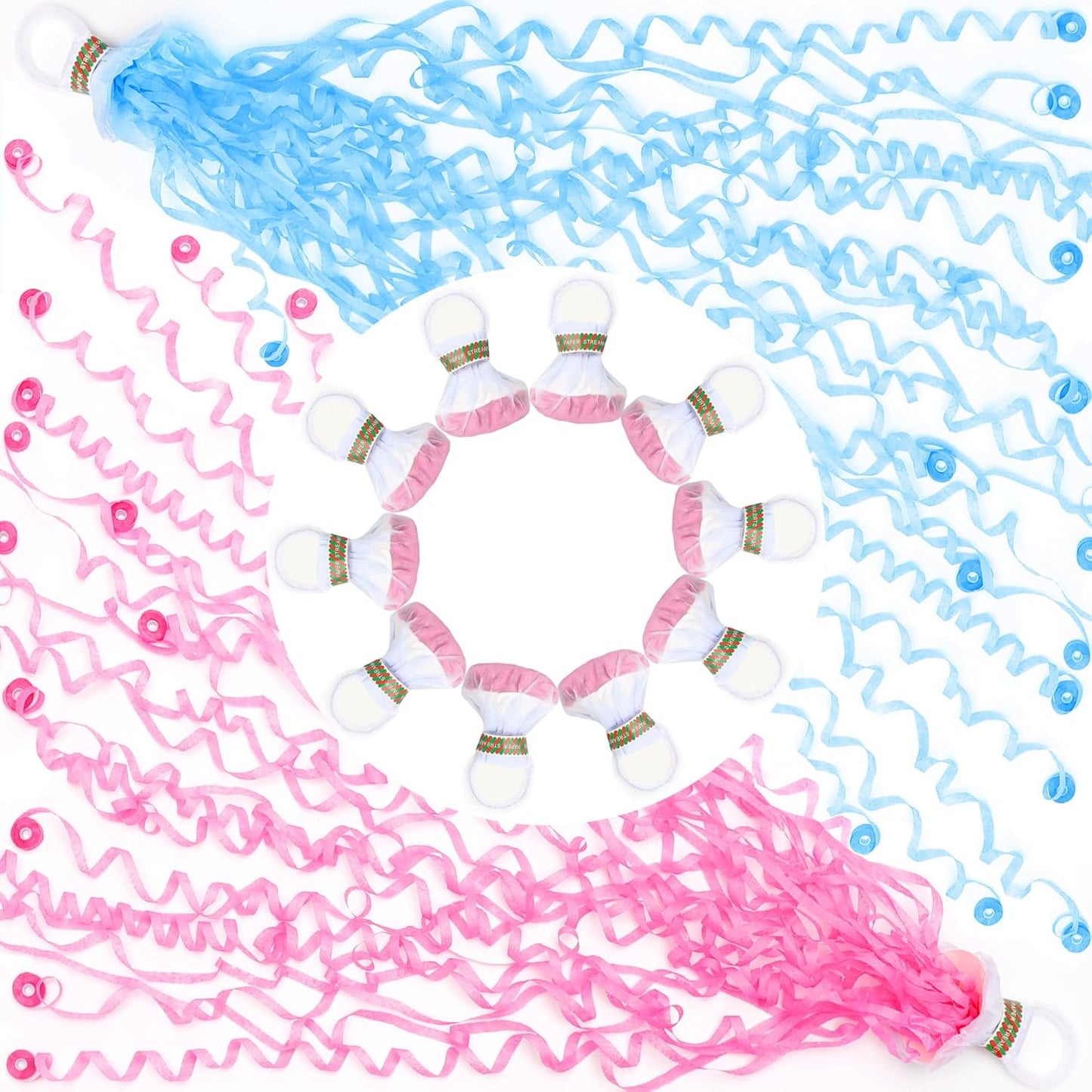 Streamer Poppers No Mess Party Hand Throw Confetti for Birthday/Wedding/Graduation 10 Pcs (Blue)