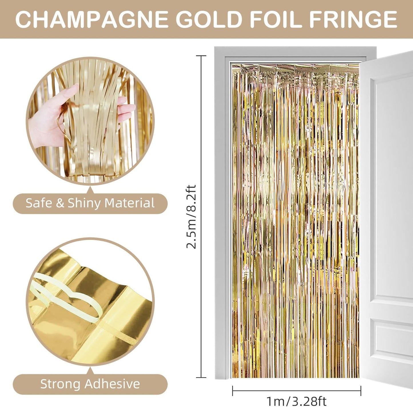 Silver Fringe Curtain Party Streamers, 12 Pack 3.3ft x 8.2ft Foil Curtain Backdrop Tinsel Foil Fringe Curtains Photo Booth Backdrop Streamer for Birthday, Wedding, Baby Shower, Disco Party