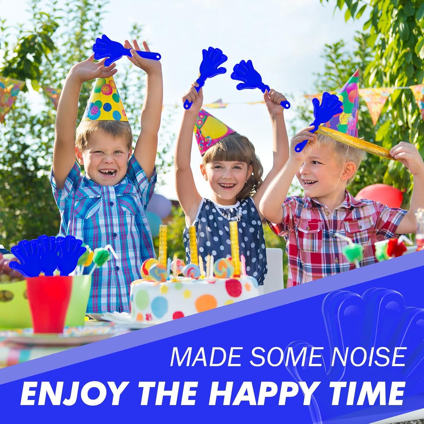 8 Pcs Hand Clappers Noisemakers 7.5 Inch Clappers Noisemakers Plastic Hand Clappers for Birthdays Game Football Sporting Events Cheers Supplies Dance Basketball Football Noisemakers(Blue)