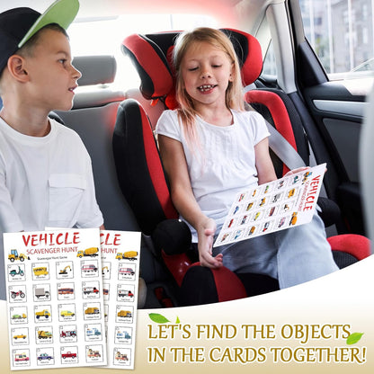 Hoolerry 30 Pcs Nature Scavenger Hunt for Kids Road Trip Game Car Spring Summer Easter Scavenger Hunt Cards Travel Activities Camping Games Outdoor Indoor Seek Activity for Kids Adults(Nature)