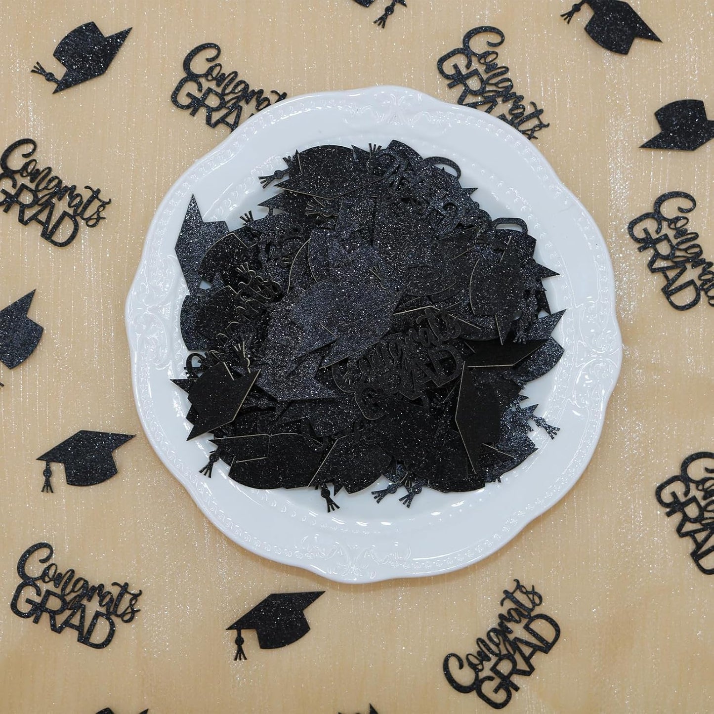 200PC Gold Graduation Confetti Class of 2026 Congrats Grad Confetti for Table Grad Cap Scatters for Graduation party decorations 2026