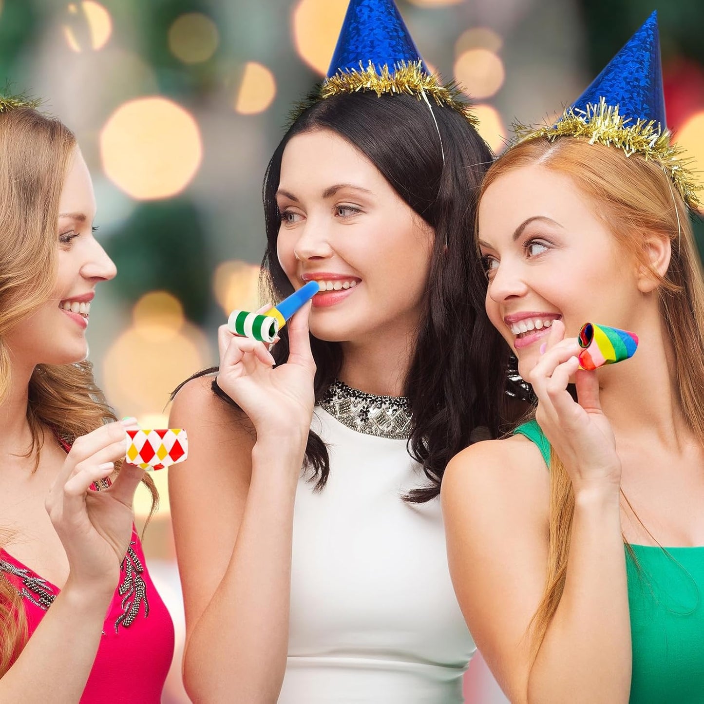 30 PCS Party Blower Blowouts Noisemakers, Funny Birthday Blow Horns Colorful Blowouts Whistles for Kids Adults Carnival Birthday Party Graduations Party Celebration Supplies
