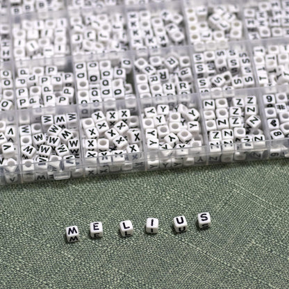 Melius 1450Pcs Acrylic Glow Letter Beads, Alphabetical Glowing in The Dark Beads in 28 Grid Box for Jewelry Making, DIY Bracelets, Necklaces, Key Chains (Glowing, 4x7mm)