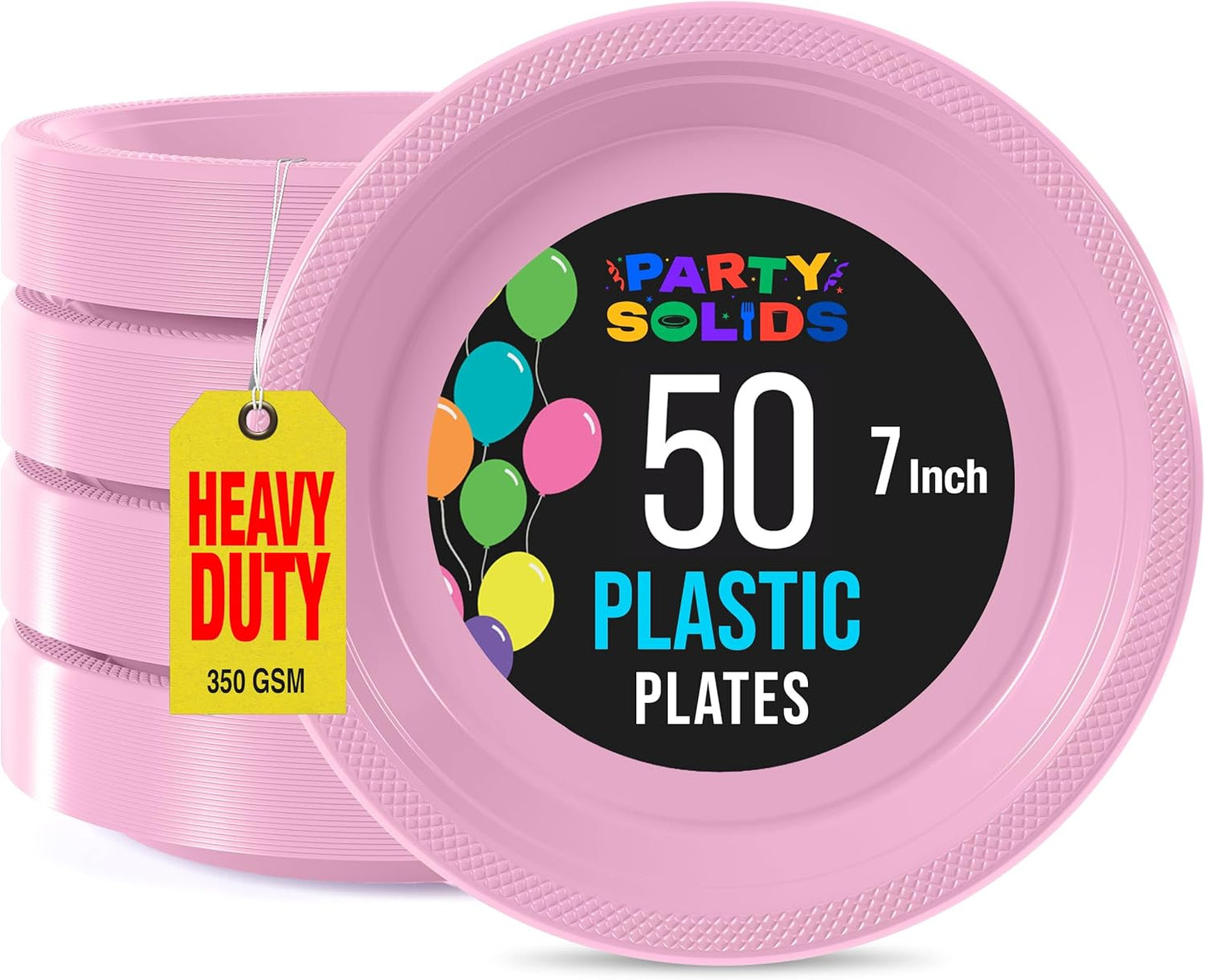 Exquisite Party Solids Red Plastic Plates For Party Supplies 10" Red Disposable Plates Heavy Duty 50 Pcs Plastic Dinnerware Sets Heavy Duty 350 GSM Disposable Dinnerware Set