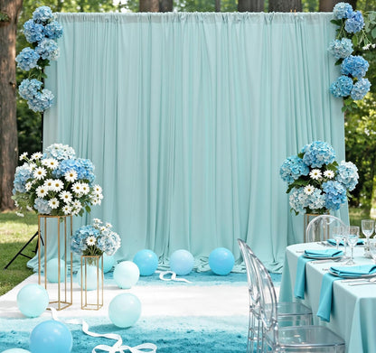 MEETSKY Black Backdrop Curtains for Parties - 10ft x 8ft Party Photo Background Curtain Rod Pocket Fabric Drapes Panels for Boys Birthday Holiday Home Halloween Decoration, 5ft x 8ft, 2 Panels