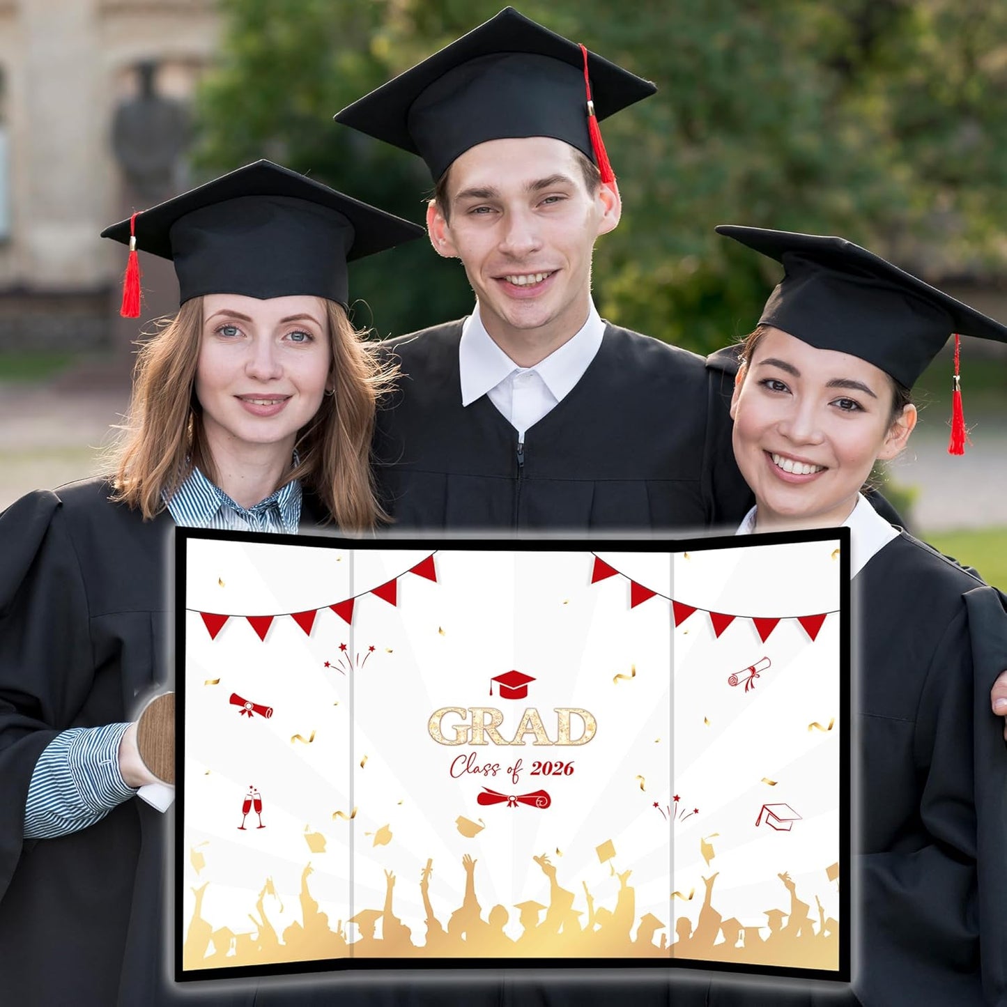 Class of 2026 Graduation Guest Book - 18''x 12'' Minimalist Graduation Signature Book - High School College Guest Book Alternative Signature Board Card - Grad Party Decor & Supplies-A05