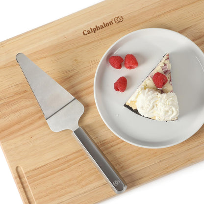 Calphalon Edge Stainless Steel Pie Server w/Thermoplastic Rubber Handle - Taupe