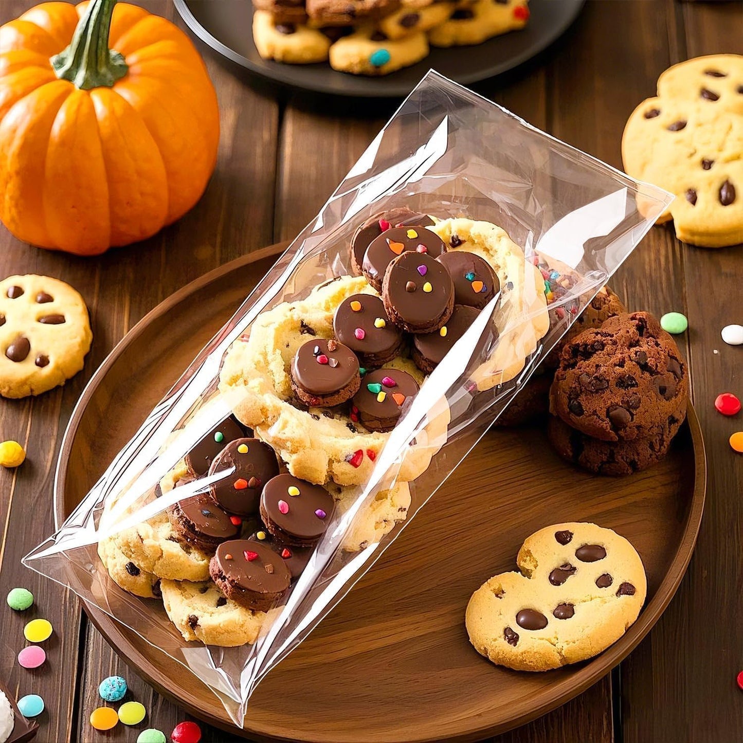 PigPotParty Cookie Bags 4''x 6", 100 Pcs Self Sealing Cellophane Treat Bags, Small Clear Plastic Goodie Bag for Gift, Snack, Party Favor, Candy