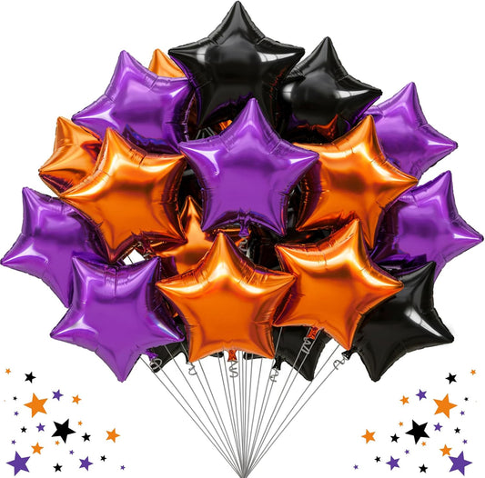TONIFUL 30Pcs 18 Inch Large Blue Silver Star Shape Foil Balloons Big Stars Helium Mylar Ballons for Birthday Wedding Baby Shower Anniversary Engagement Party Decorations Supplies - Colors B