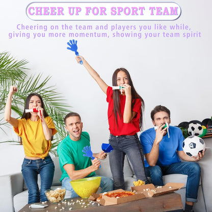 24 Pcs Hand Clappers and Metal Cowbells Noise Makers Cheering Clappers Cow Bells Handle Cheers Dance Basketball Football Noise Makers Sporting Events Graduation School Sports Party (Purple)