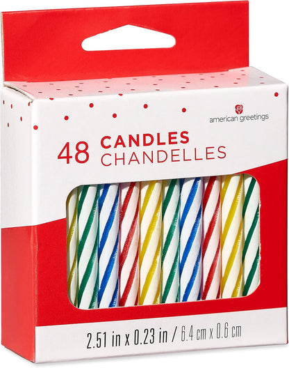 American Greetings Birthday Candles, Small White Spiral (48-Count)