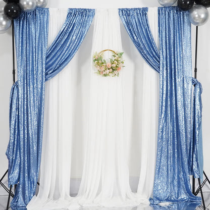 Poise3EHome Black Sequin Backdrop Curtains, 2 Panels 2FTx8FT Glitter Photo Booth Backdrop for Halloween Birthday Bachelorette Wednesday Twilight Party Decorations