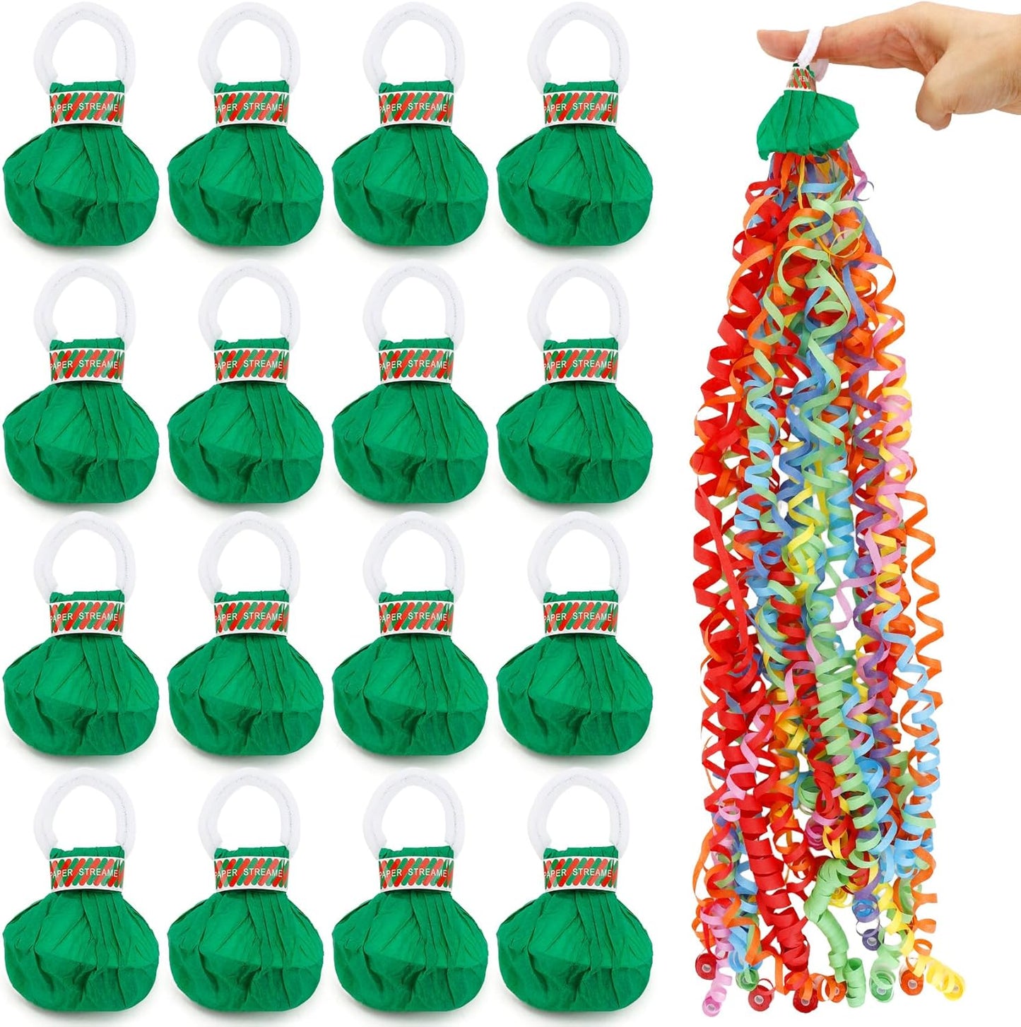 No Mess Streamers,16 Pack Hand Throw Streamers Colorful Party Streamer Poppers No Mess Confetti Poppers Party Poppers for Graduation Birthday Wedding Retirement Celebrations Baby Shower Party Favors