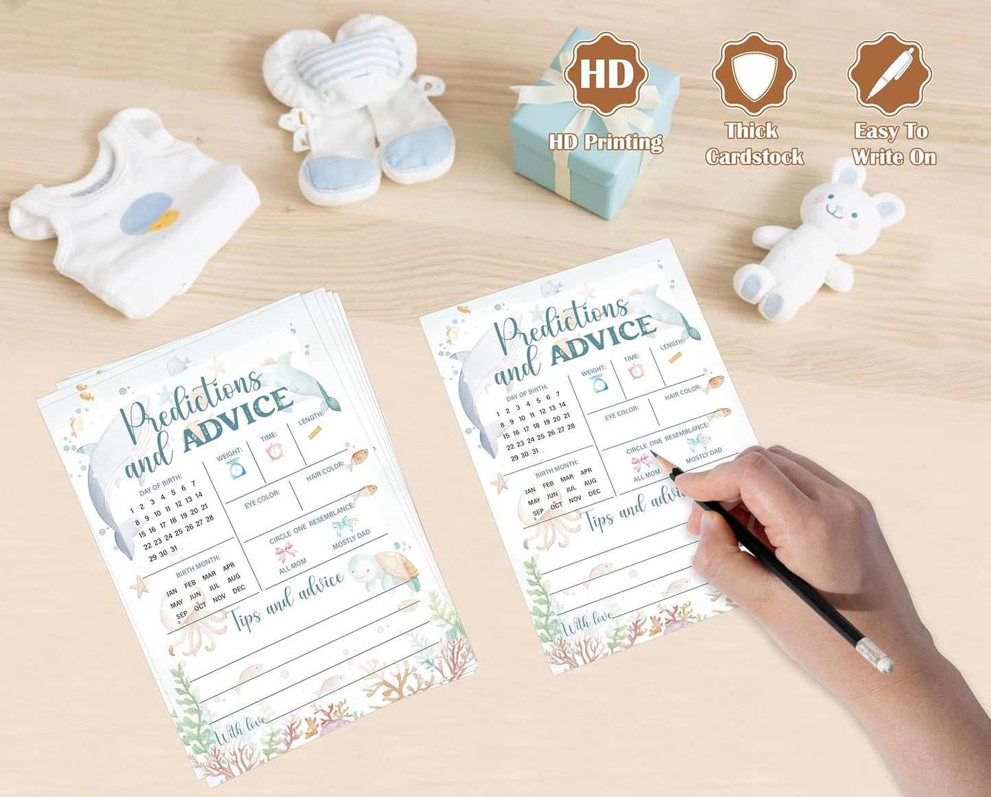 Under The Sea Baby Shower Bingo Game, Pack of 30 Game Cards, Sea Creatures Ocean Shower Game, Gender Reveal Party Decorations, Gender Neutral - KR77